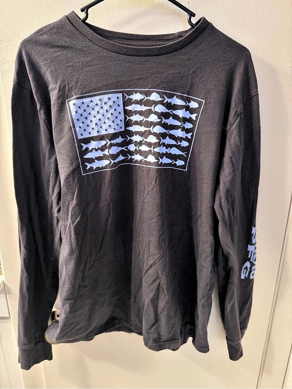 Columbia Men's Terminal Tackle PFG Fish Flag Long Sleeve Shirt Black